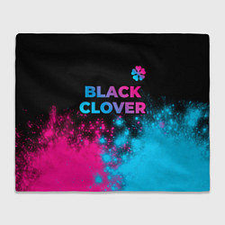 Плед флисовый Black Clover - neon gradient: символ сверху, цвет: 3D-велсофт