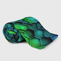 Плед флисовый CS GO green blue, цвет: 3D-велсофт — фото 2