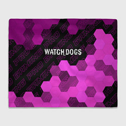 Плед флисовый Watch Dogs pro gaming: символ сверху, цвет: 3D-велсофт