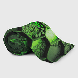 Плед флисовый CSGO green abstract, цвет: 3D-велсофт — фото 2