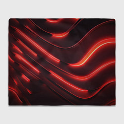 Плед флисовый Красный неон абстракция, цвет: 3D-велсофт