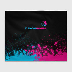 Плед флисовый Danganronpa - neon gradient: символ сверху, цвет: 3D-велсофт