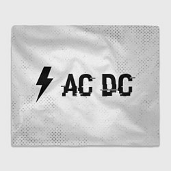 Плед флисовый AC DC glitch на светлом фоне: надпись и символ, цвет: 3D-велсофт