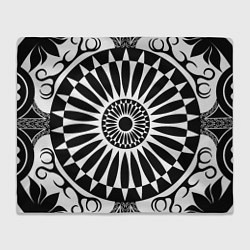 Плед флисовый Черно белый узор с радиусами, цвет: 3D-велсофт