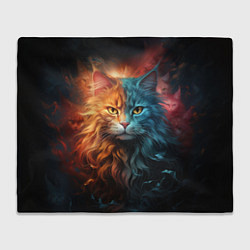 Плед флисовый Сердитый котик, цвет: 3D-велсофт