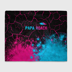 Плед флисовый Papa Roach - neon gradient: символ сверху, цвет: 3D-велсофт