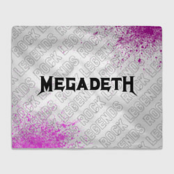 Плед флисовый Megadeth rock legends: надпись и символ, цвет: 3D-велсофт