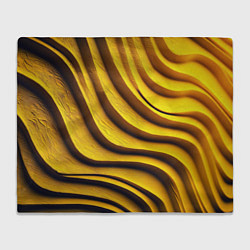 Плед флисовый Желтые абстрактные полосы, цвет: 3D-велсофт