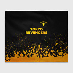 Плед флисовый Tokyo Revengers - gold gradient: символ сверху, цвет: 3D-велсофт