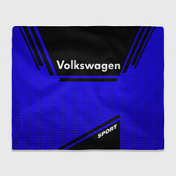 Плед флисовый Volkswagen sport blue, цвет: 3D-велсофт