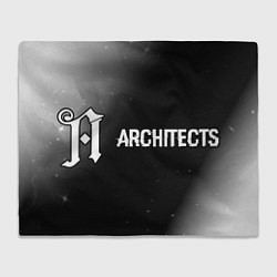 Плед флисовый Architects glitch на темном фоне: надпись и символ, цвет: 3D-велсофт