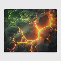 Плед флисовый Валуны в лаве, цвет: 3D-велсофт