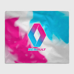 Плед флисовый Renault neon gradient style, цвет: 3D-велсофт