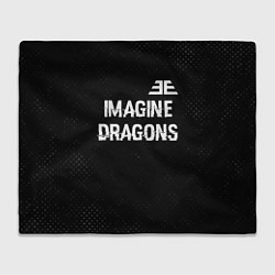 Плед флисовый Imagine Dragons glitch на темном фоне: символ свер, цвет: 3D-велсофт