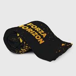 Плед флисовый Forza Horizon - gold gradient: надпись и символ, цвет: 3D-велсофт — фото 2