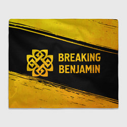Плед флисовый Breaking Benjamin - gold gradient: надпись и симво, цвет: 3D-велсофт