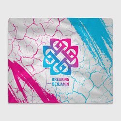 Плед флисовый Breaking Benjamin neon gradient style, цвет: 3D-велсофт