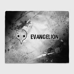 Плед флисовый Evangelion glitch на светлом фоне: надпись и симво, цвет: 3D-велсофт