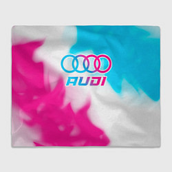 Плед флисовый Audi neon gradient style, цвет: 3D-велсофт