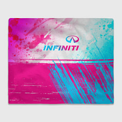 Плед флисовый Infiniti neon gradient style: символ сверху, цвет: 3D-велсофт