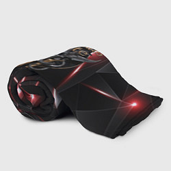 Плед флисовый Baldurs Gate 3 logo black red, цвет: 3D-велсофт — фото 2