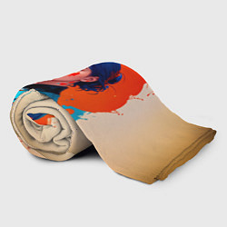 Плед флисовый Девушка в брызгах краски, цвет: 3D-велсофт — фото 2