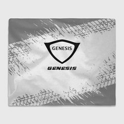 Плед флисовый Genesis speed на светлом фоне со следами шин, цвет: 3D-велсофт