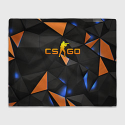 Плед флисовый CSGO orange style, цвет: 3D-велсофт