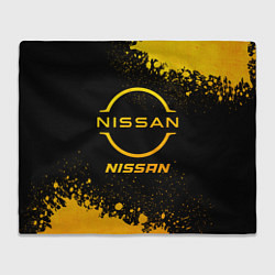 Плед флисовый Nissan - gold gradient, цвет: 3D-велсофт