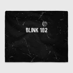Плед флисовый Blink 182 glitch на темном фоне: символ сверху, цвет: 3D-велсофт