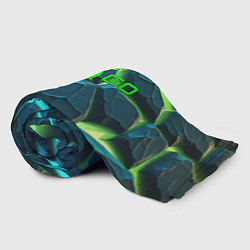 Плед флисовый CSGO разлом зеленых плит, цвет: 3D-велсофт — фото 2