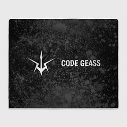 Плед флисовый Code Geass glitch на темном фоне: надпись и символ, цвет: 3D-велсофт