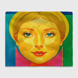Плед флисовый Девушка желтоликая, цвет: 3D-велсофт