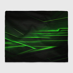 Плед флисовый Green lines abstract, цвет: 3D-велсофт