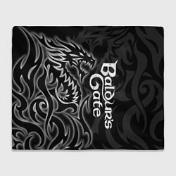 Плед флисовый Балдурс гейт 3 - черный дракон, цвет: 3D-велсофт