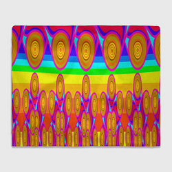 Плед флисовый Хохлома вариант 2, цвет: 3D-велсофт
