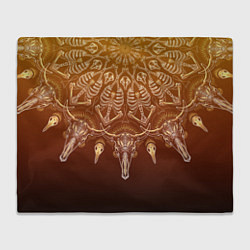 Плед флисовый Большая костяная мандала, цвет: 3D-велсофт