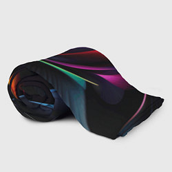 Плед флисовый Ночная абстракция из разноцветных лучей, цвет: 3D-велсофт — фото 2