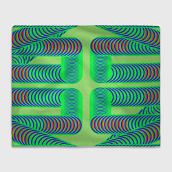 Плед флисовый Дуги на зеленом фоне, цвет: 3D-велсофт