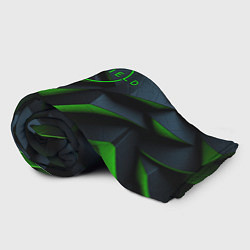 Плед флисовый Starfield black green logo, цвет: 3D-велсофт — фото 2