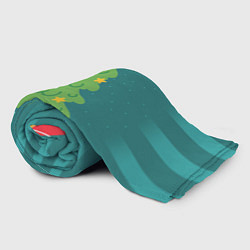 Плед флисовый Новогодняя ёлочка - зеленый, цвет: 3D-велсофт — фото 2