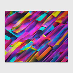 Плед флисовый Неоновые разноцветные пластины, цвет: 3D-велсофт