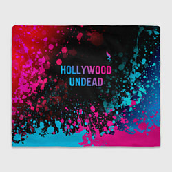 Плед флисовый Hollywood Undead - neon gradient: символ сверху, цвет: 3D-велсофт