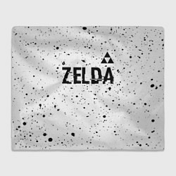 Плед флисовый Zelda glitch на светлом фоне: символ сверху, цвет: 3D-велсофт