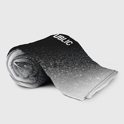 Плед флисовый OneRepublic glitch на темном фоне: символ сверху, цвет: 3D-велсофт — фото 2