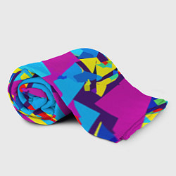 Плед флисовый Полигональная композиция - поп-арт - нейросеть, цвет: 3D-велсофт — фото 2