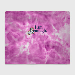 Плед флисовый I am kenough - розовый тай-дай, цвет: 3D-велсофт