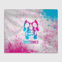 Плед флисовый Deftones neon gradient style, цвет: 3D-велсофт