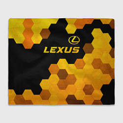 Плед флисовый Lexus - gold gradient: символ сверху, цвет: 3D-велсофт