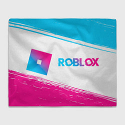 Плед флисовый Roblox neon gradient style по-горизонтали, цвет: 3D-велсофт